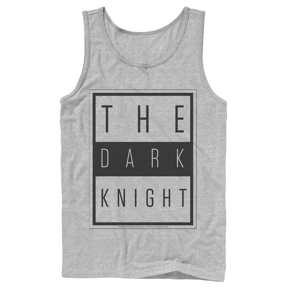 Men's DC Comics Batman The Dark Knight Block Poster Tank Top, Size: XXL, Athletic Grey Product Image