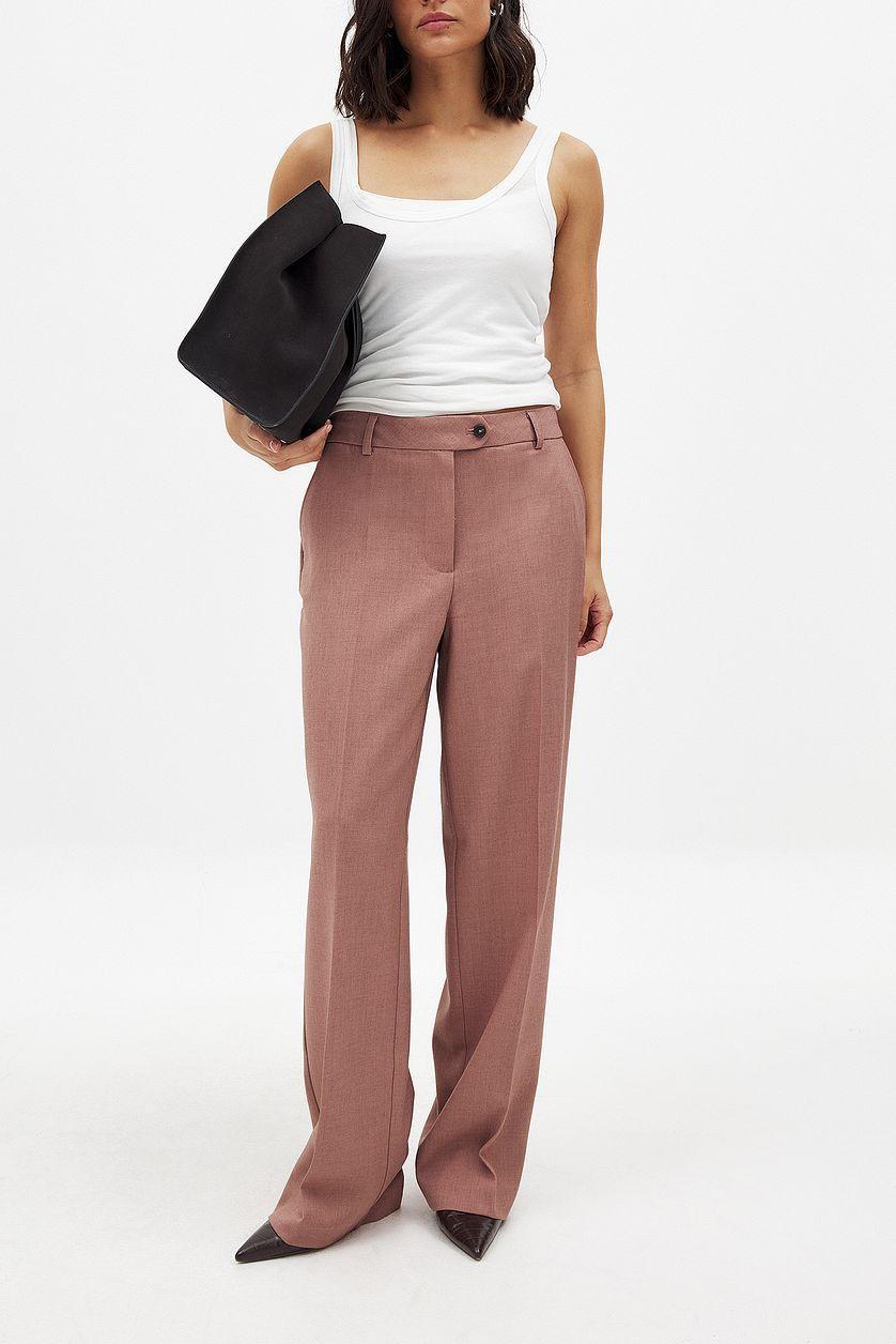 Tailored Mid Waist Suit Pants Product Image