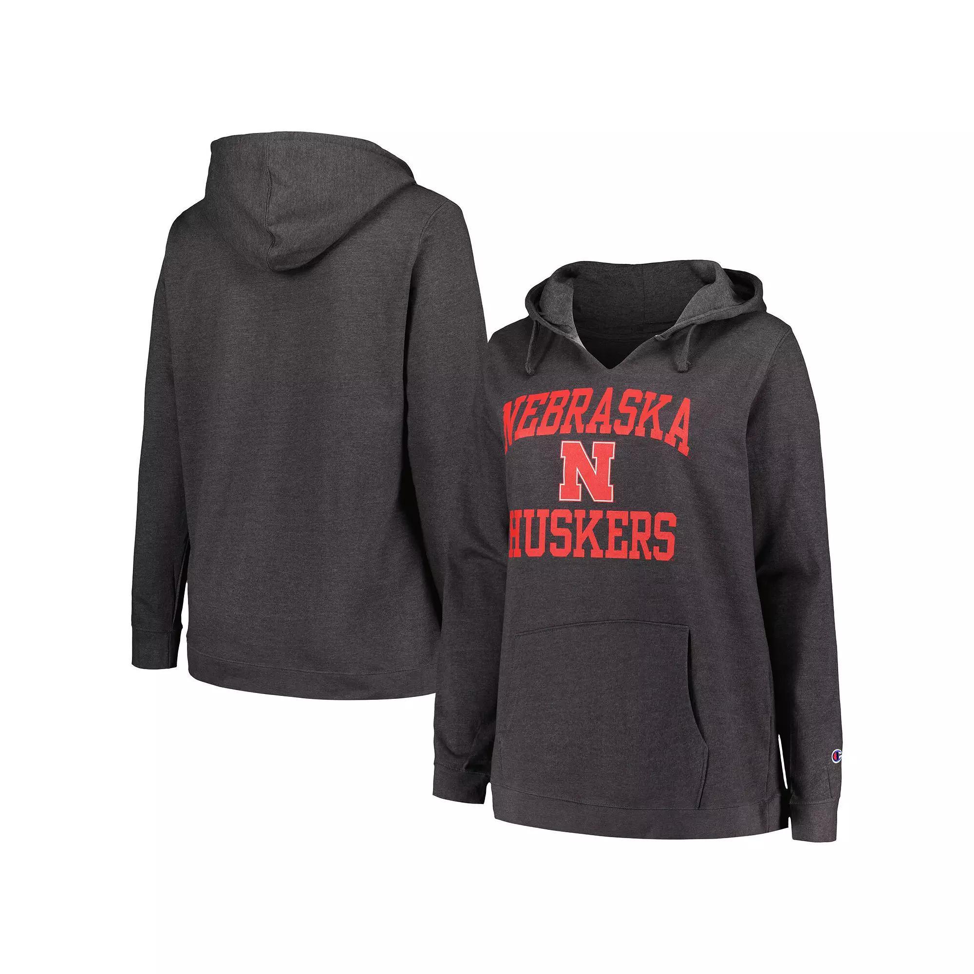 Women's Champion Heather Charcoal Nebraska Huskers Plus  Product Image