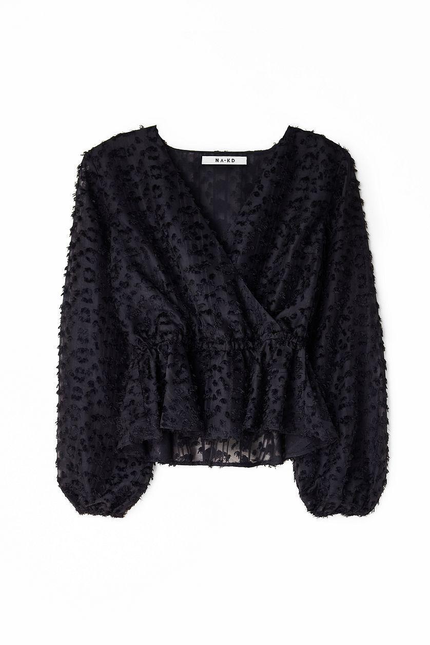 Textured Chiffon Marked Waist Blouse Product Image