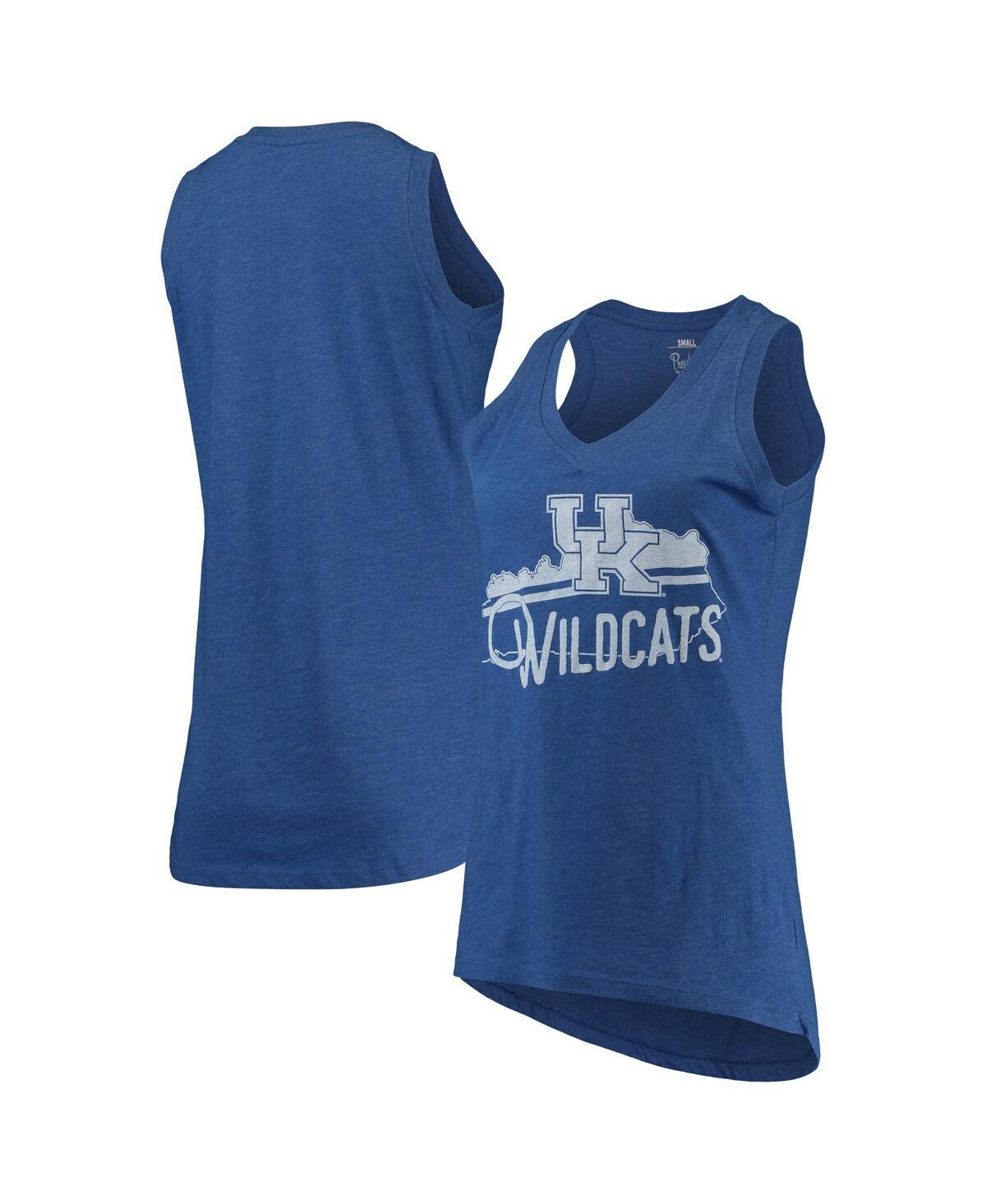 Womens Pressbox Royal Kentucky Wildcats Ferris Melange V-Neck Tank Top Product Image