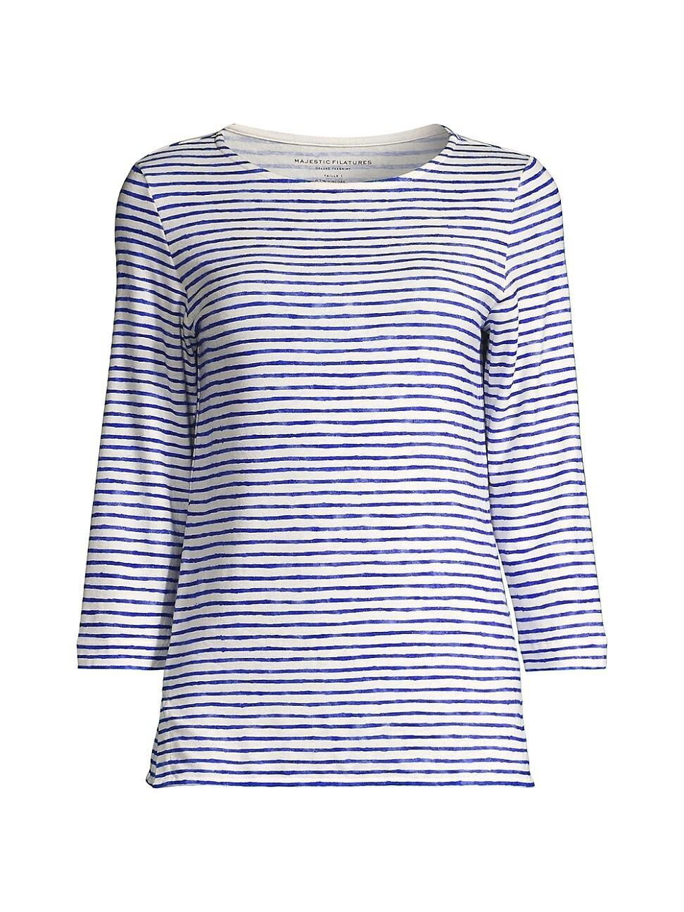 Womens Striped Linen Top Product Image