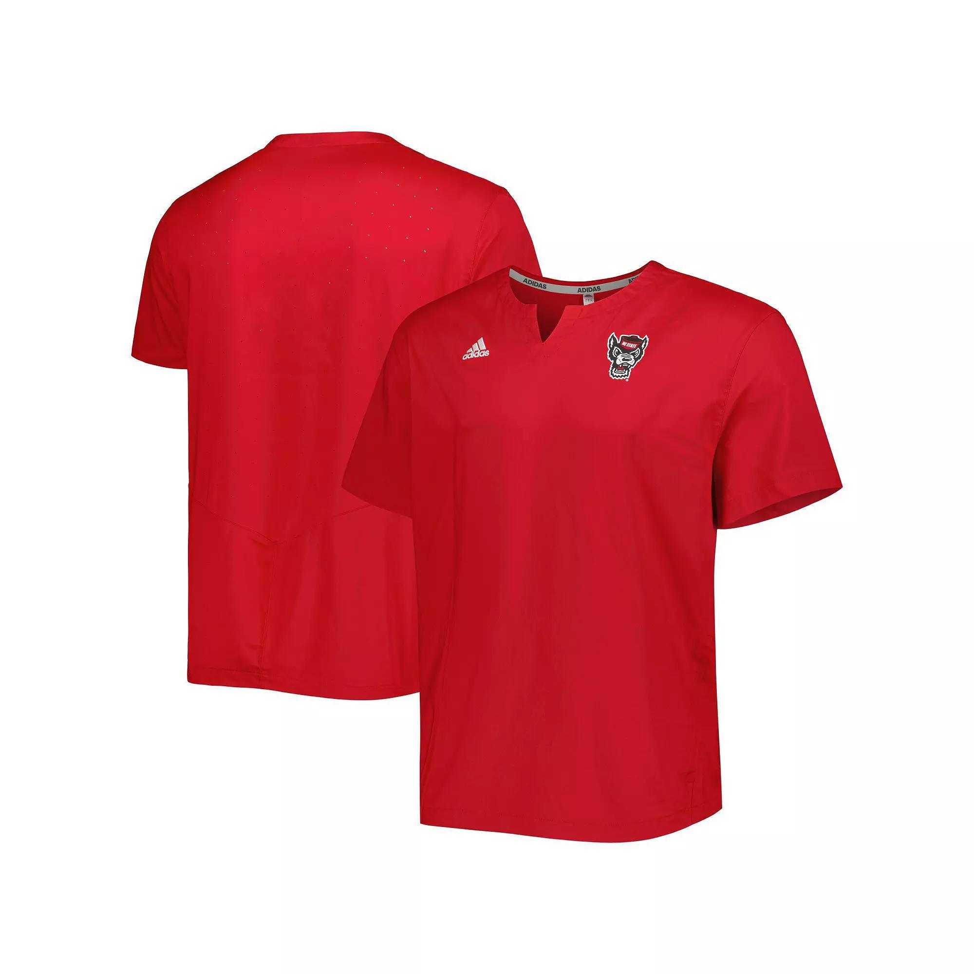 Men's adidas Red NC State Wolfpack Notch Neck Iron Cage Top, Size: Medium, Nst Red Product Image