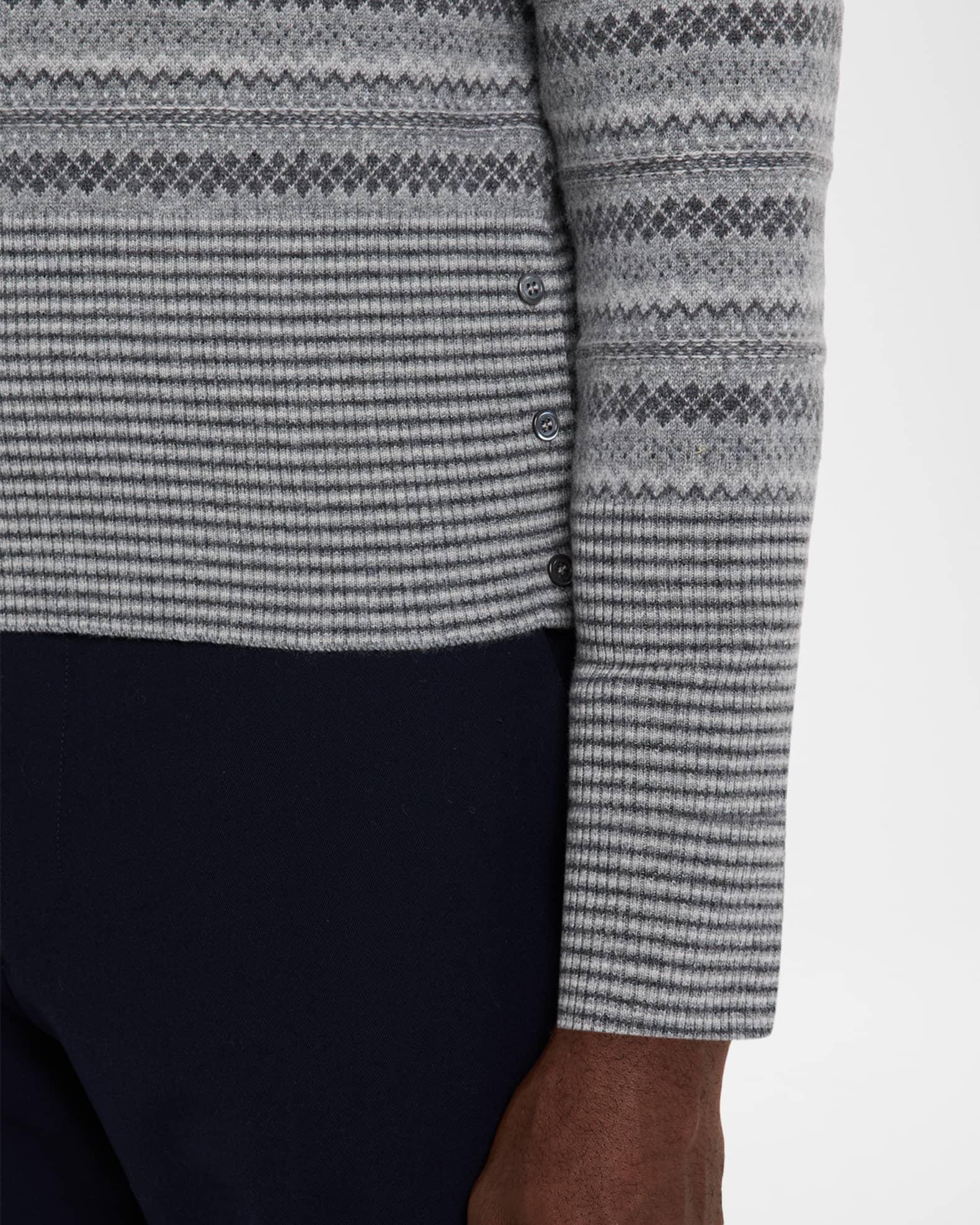 Men's Cashmere Jacquard Multi-Stripe Crewneck Sweater Product Image