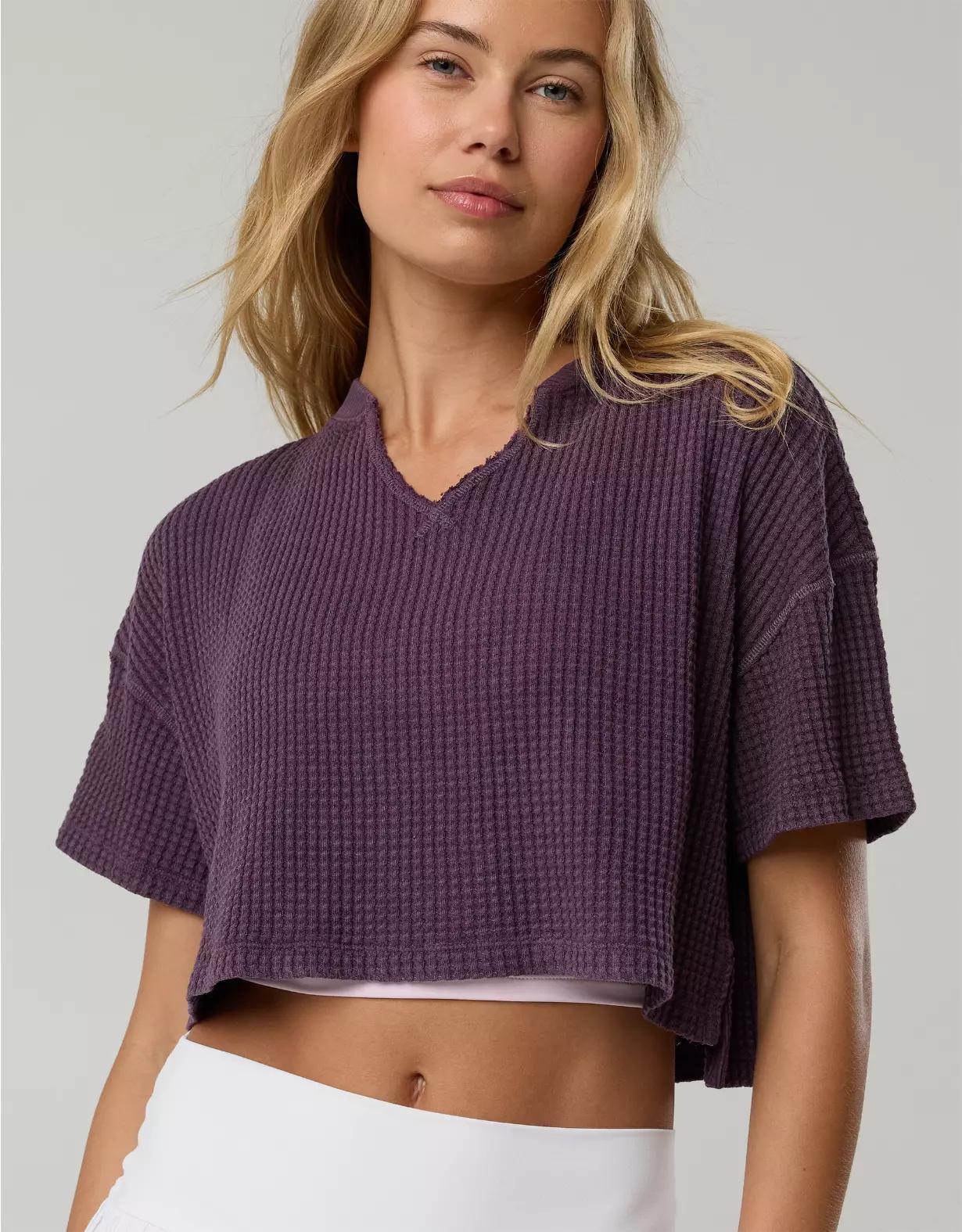 OFFLINE By Aerie Wow! Waffle Notch Neck T-Shirt Product Image