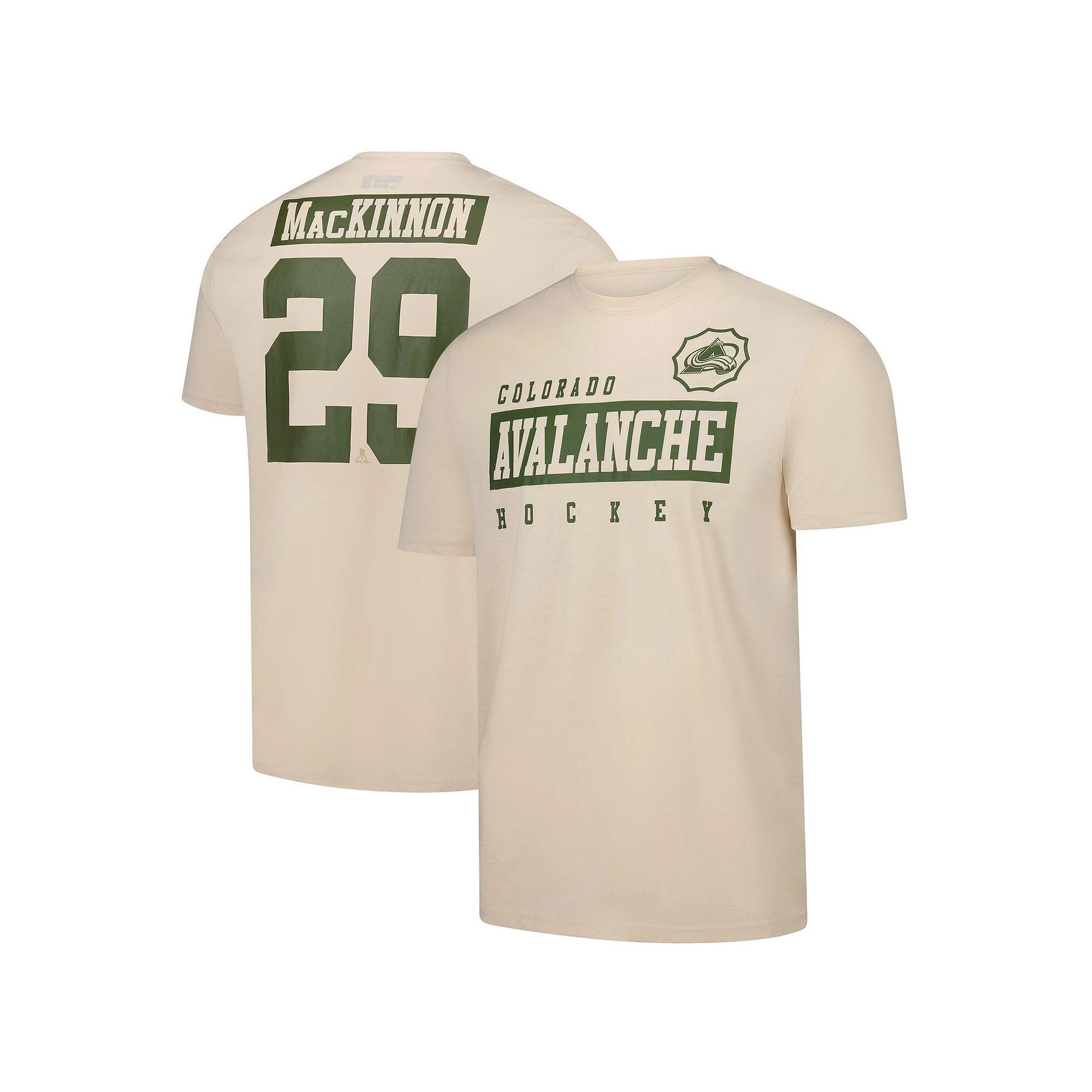 Men's Levelwear Nathan MacKinnon Khaki Colorado Avalanche 2024 NHL Military Appreciation Richmond Delta Player Name & Number T-Shirt,  Product Image