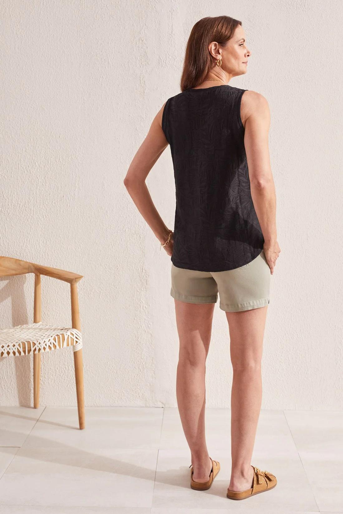 TEXTURED V-NECK TANK WITH SIDE SLITS Product Image