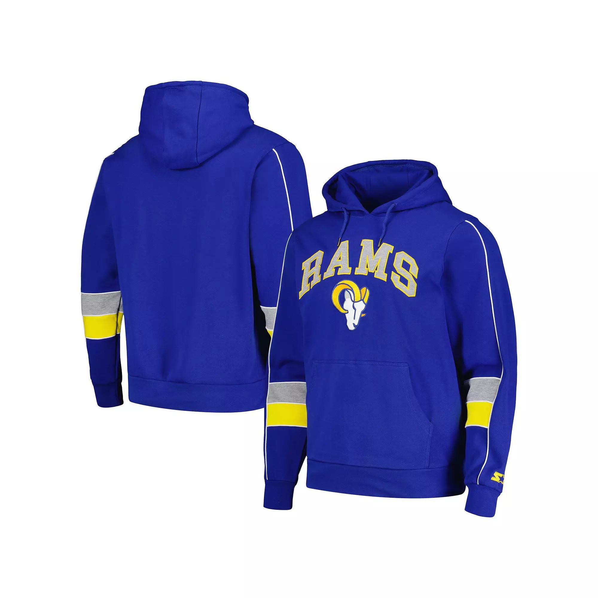 Men's Starter Royal Los Angeles Rams Captain Pullover Hoodie,  Product Image