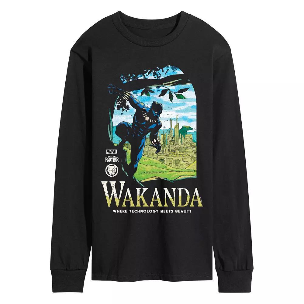Men's Marvel Black Panther Wakanda Destination Long Sleeve Graphic Tee,  Product Image