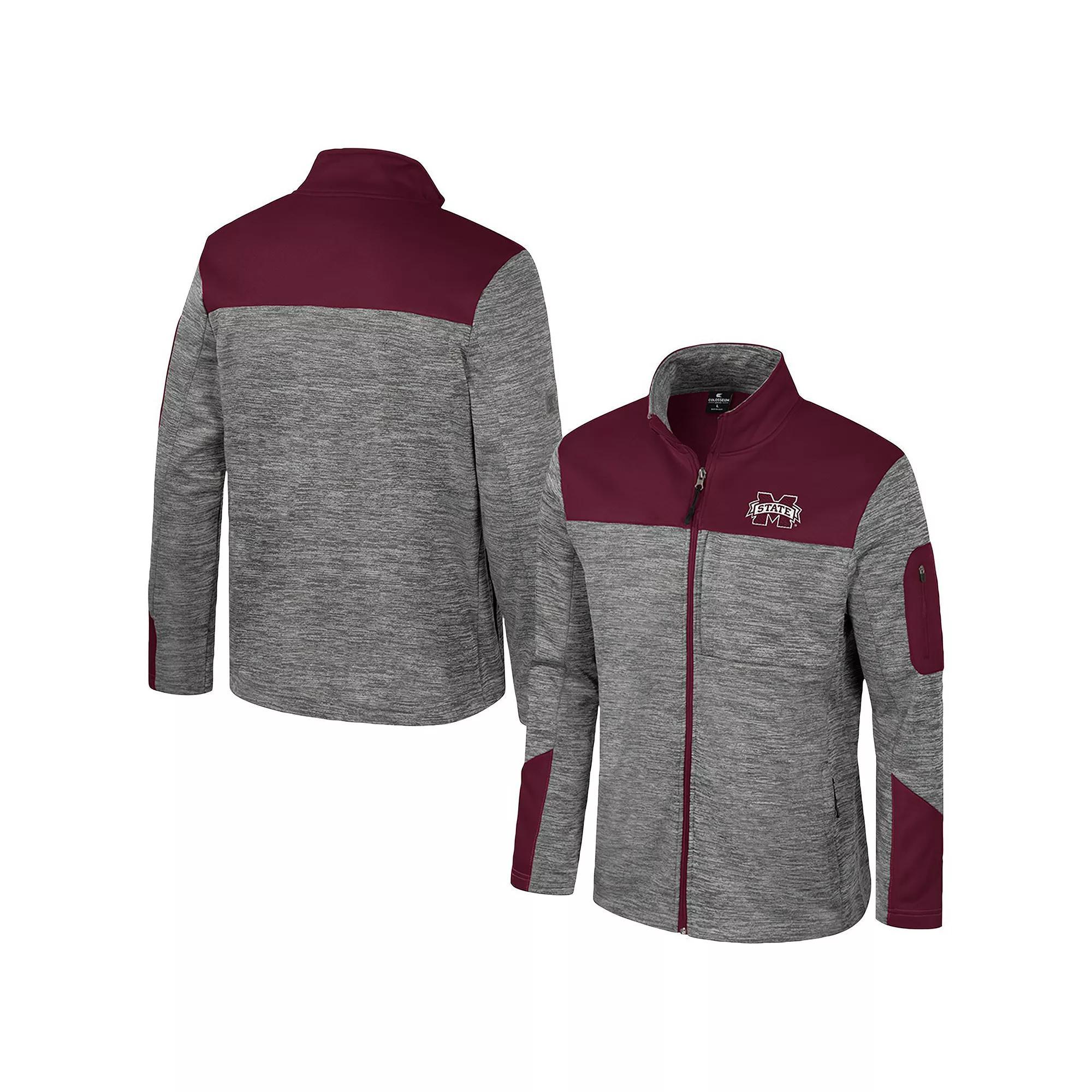 Men's Colosseum  Gray/Maroon Mississippi State Bulldogs Guard Full-Zip Jacket, Size: Large, Mst Grey Product Image