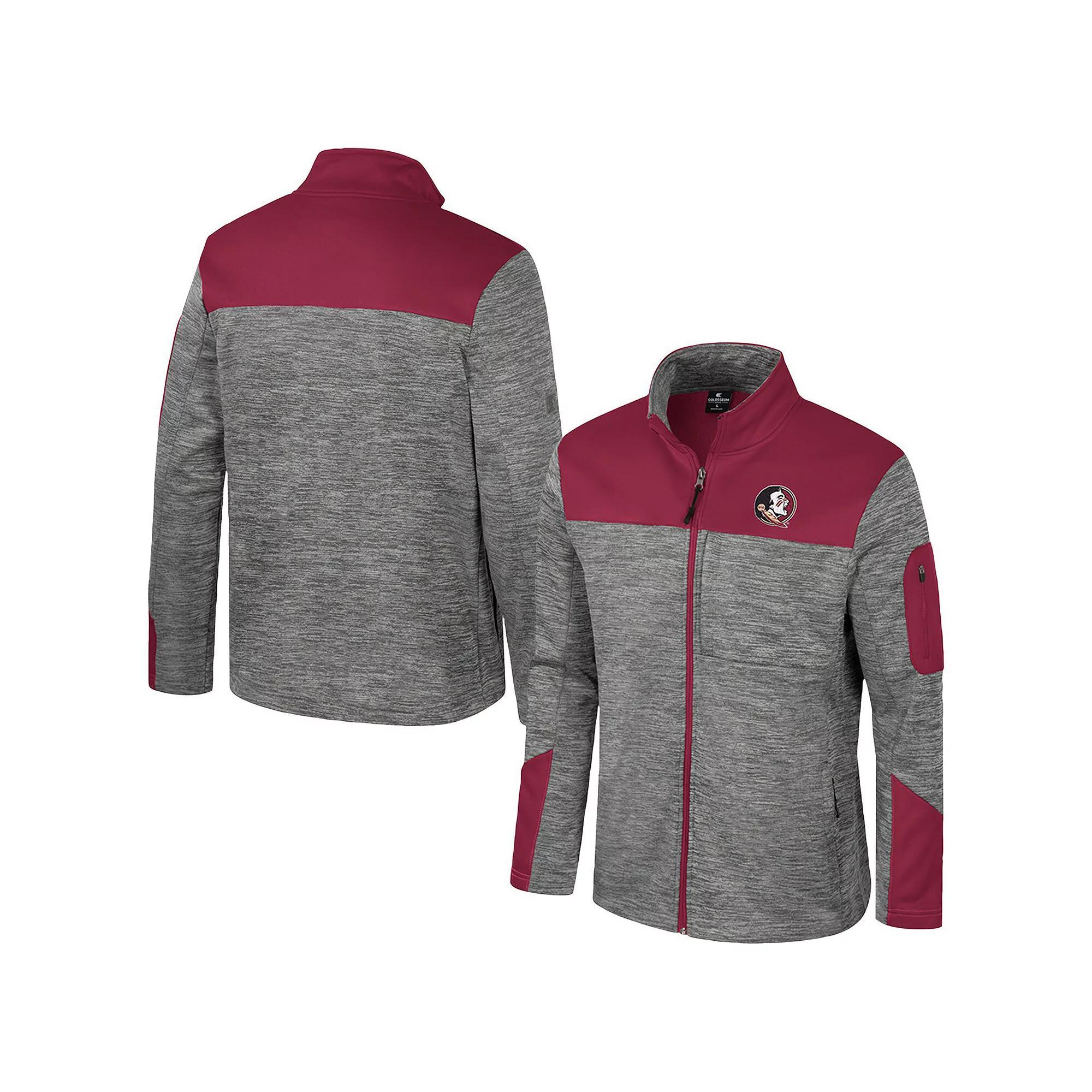 Men's Colosseum  Gray/Maroon Mississippi State Bulldogs Guard Full-Zip Jacket, Size: Large, Mst Grey Product Image