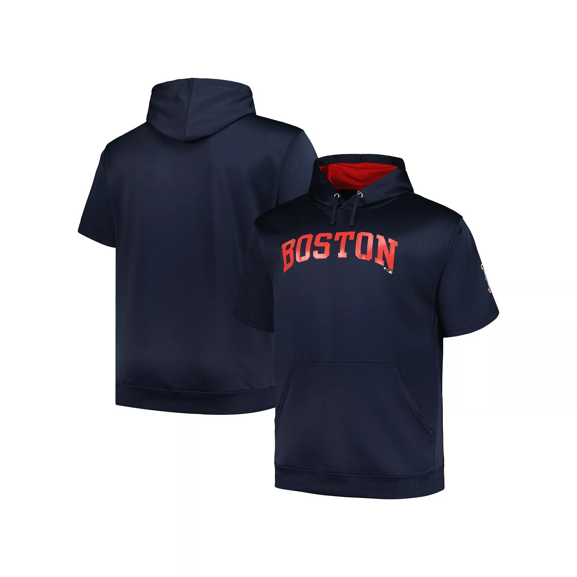 Men's Profile Navy Boston Red Sox Big & Tall Contrast Short Sleeve Pullover Hoodie,  Product Image