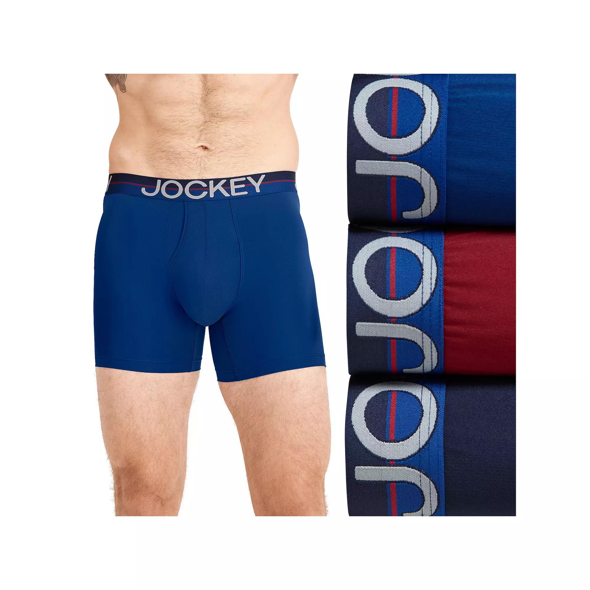 Men's Jockey® Infinite Cool 3-pk Microfiber Stretch 5" Boxer Briefs, Size: XL, Military Green Team Product Image