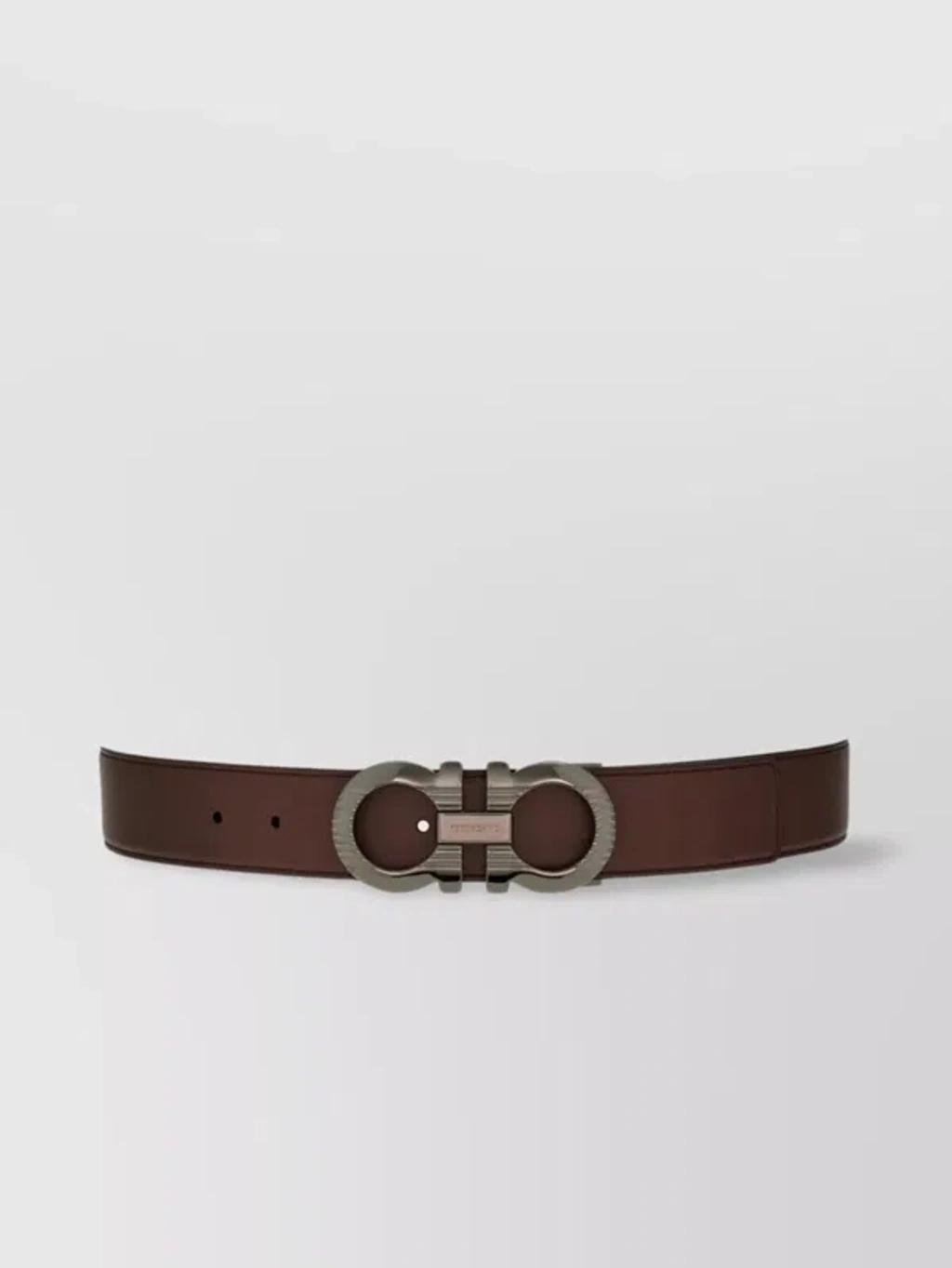 FERRAGAMO Gancini Reversible Buckle Belt In Brown Product Image