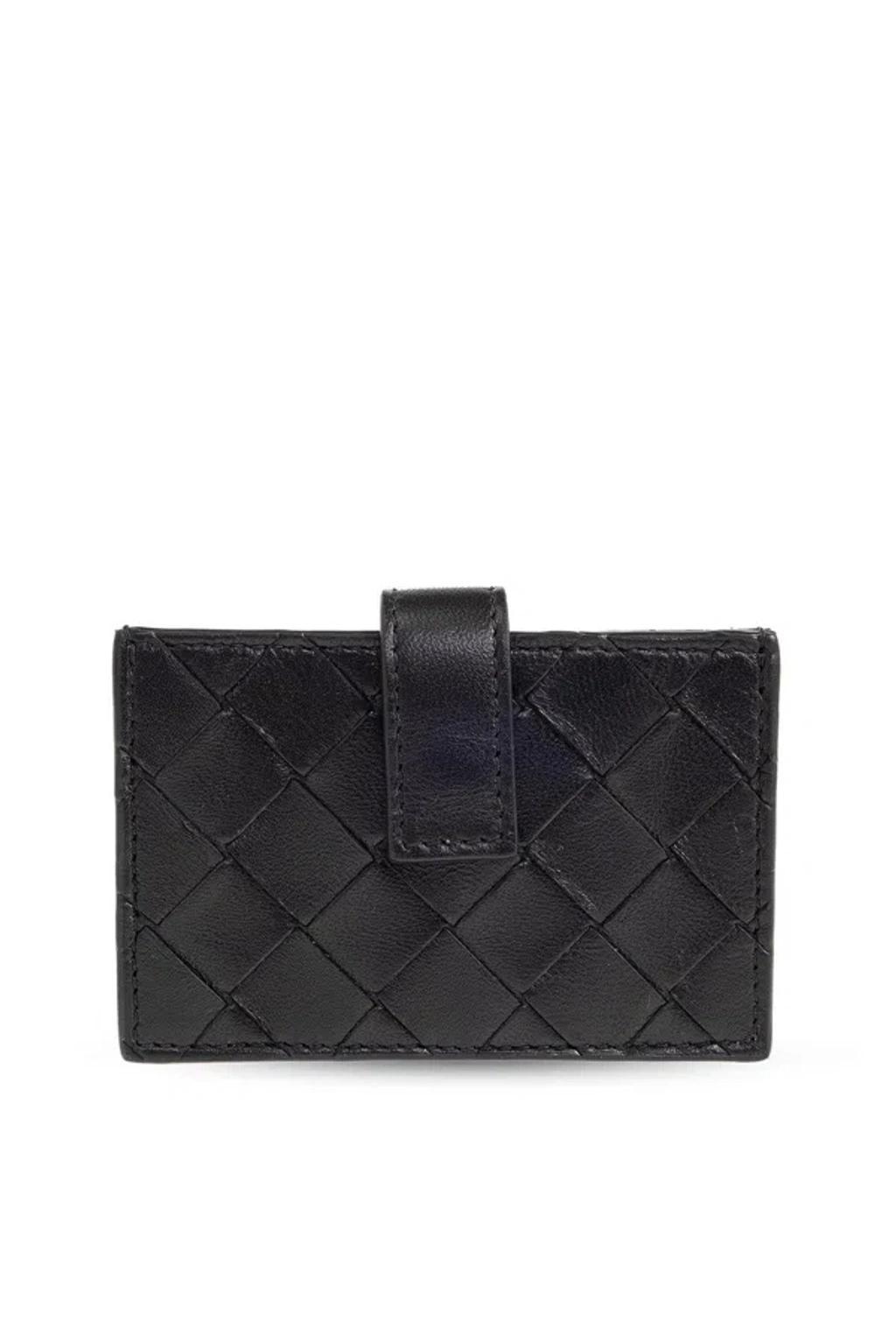 BOTTEGA VENETA Intrecciato Accordion Card Holder In Nero Product Image