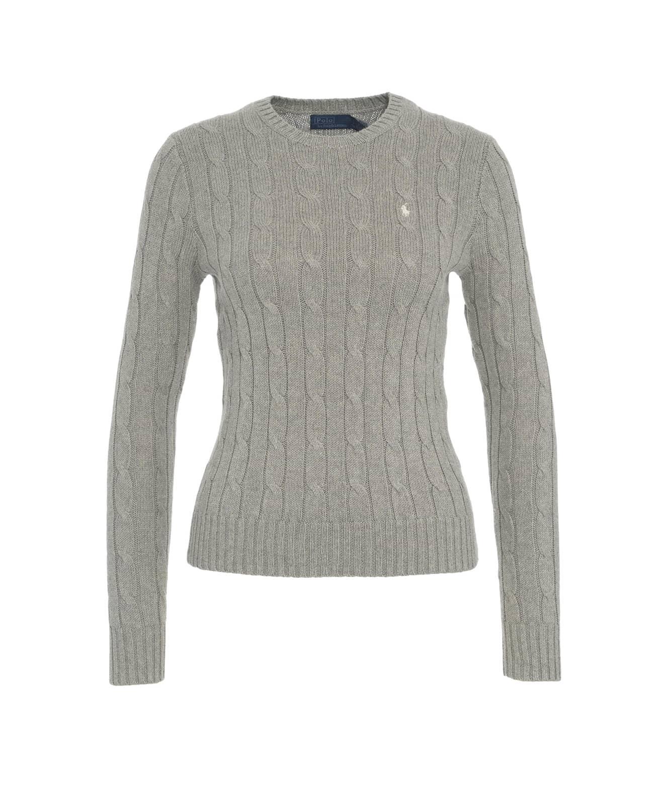 Cable knit sweater with logo embroidery Product Image