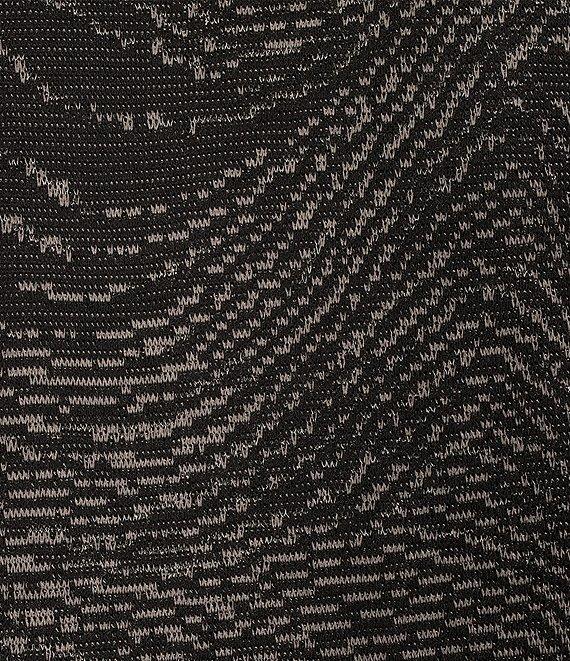 Ming Wang Coordinating Jacquard Knit Swirl Print Notch Lapel Long Sleeve Double Breasted Blazer Product Image