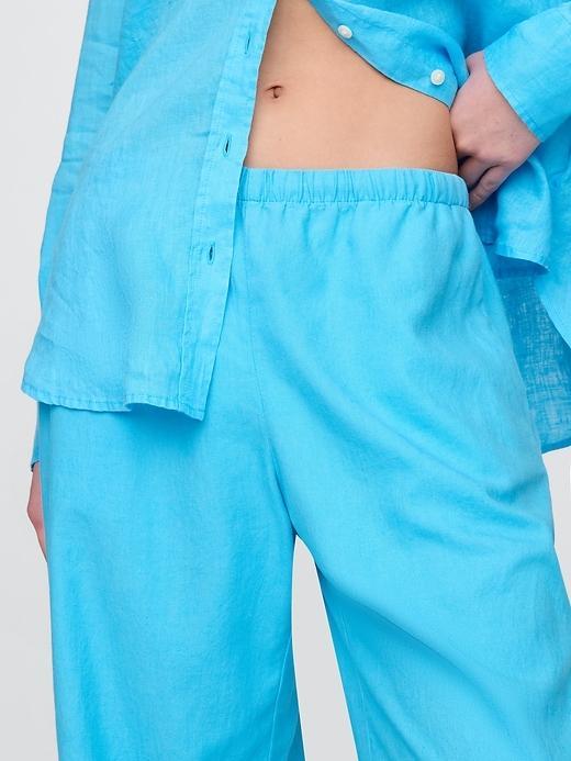 Linen-Blend Easy Wide-Hem Pants Product Image