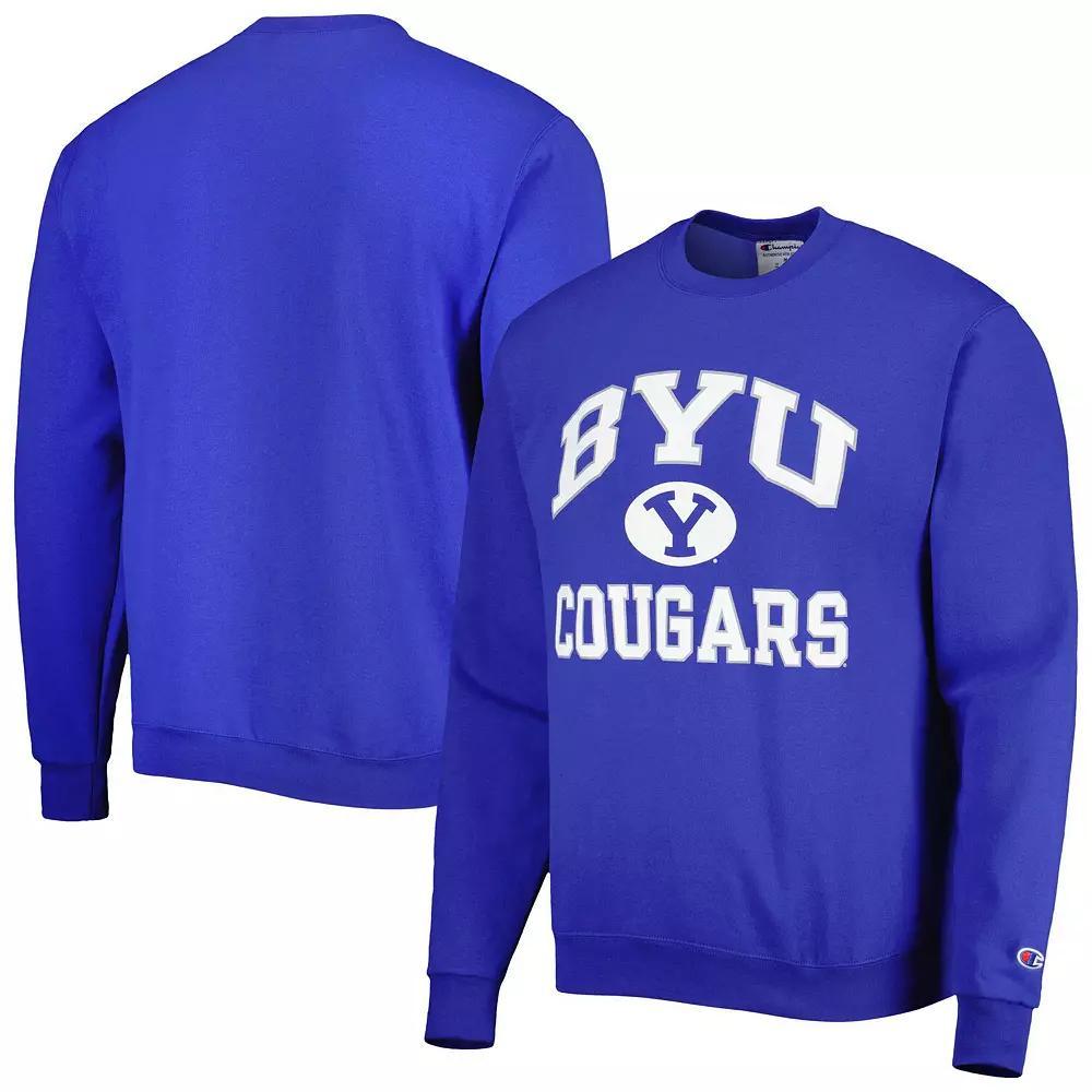 Men's Champion Royal BYU Cougars High Motor Pullover Sweatshirt, Size: 2XL, Blue Product Image