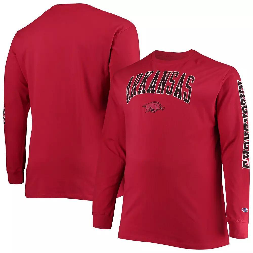 Men's Champion Cardinal Arkansas Razorbacks Big & Tall 2-Hit Long Sleeve T-Shirt,  Product Image