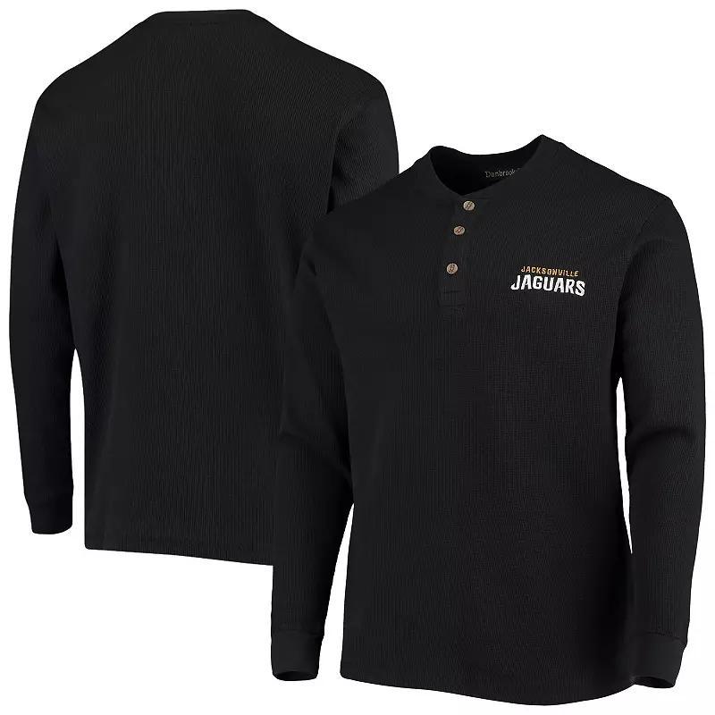 Men's Dunbrooke Black Jacksonville Jaguars Logo Maverick Thermal Henley Long Sleeve T-Shirt,  Product Image