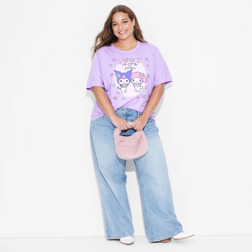 Womens My Melody and Kuromi Short Sleeve Graphic T-Shirt Product Image