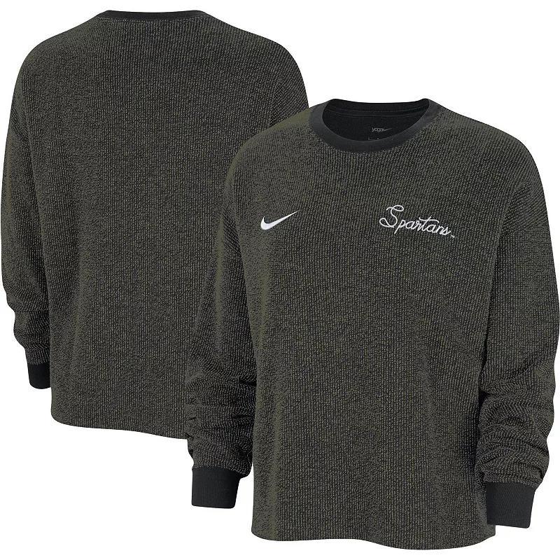 Women's Nike Black Georgia Bulldogs Yoga Script Pullover Sweatshirt,  Product Image