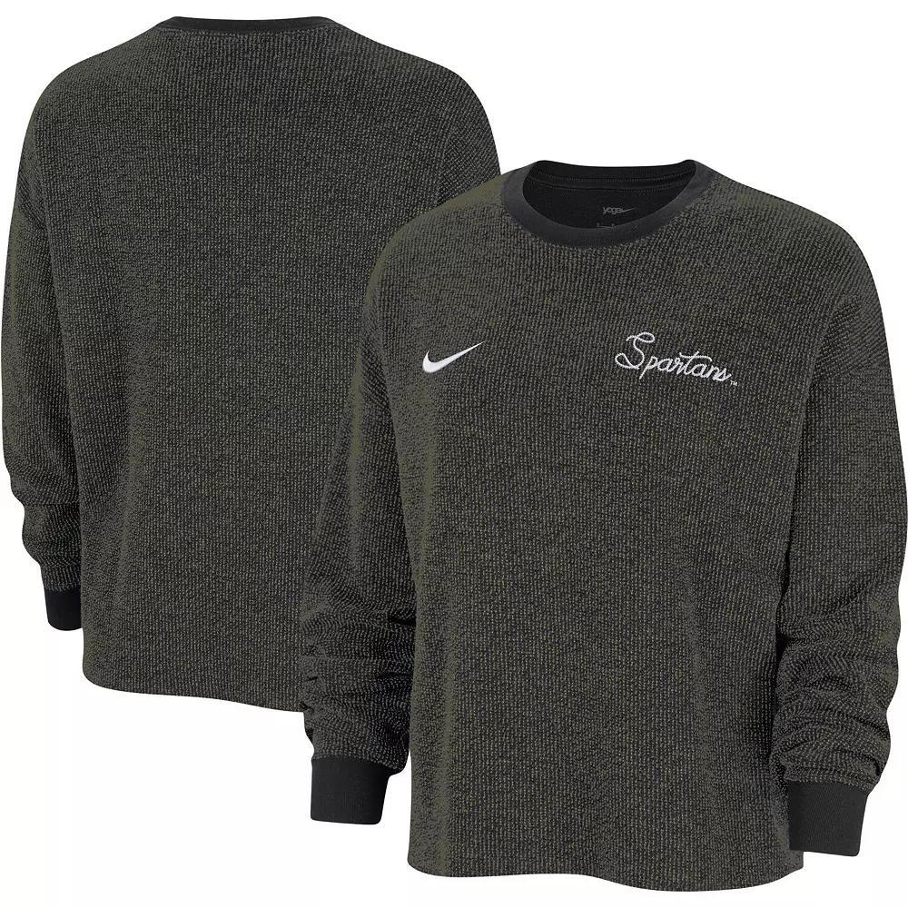 Women's Nike Black Georgia Bulldogs Yoga Script Pullover Sweatshirt,  Product Image