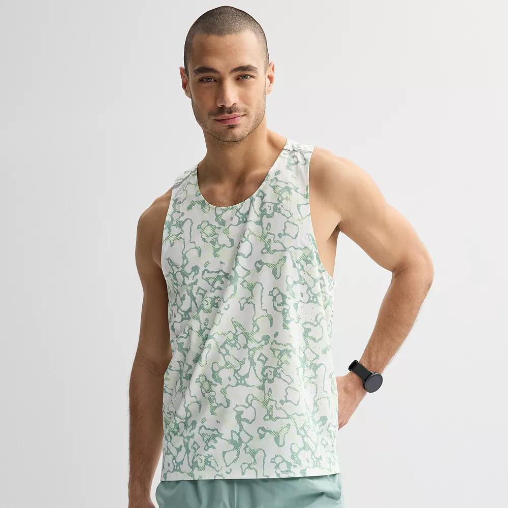 Men's Tek Gear® Run Tank, Size: XXL, Green Lines Product Image