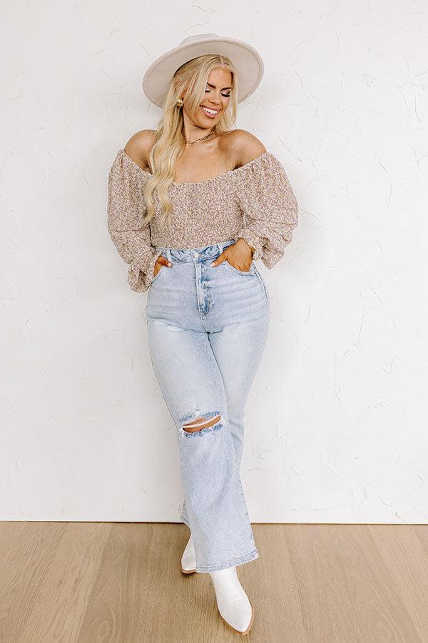 Risen Emerson High Waist Distressed Crop Flare Curves Product Image