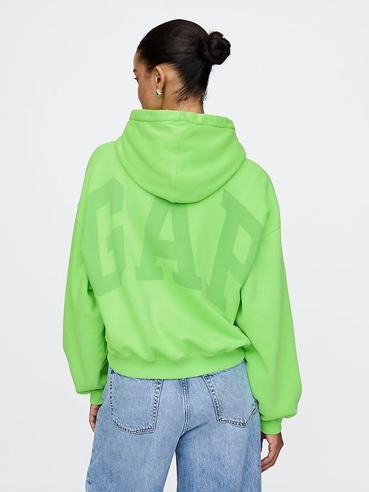 VintageSoft Arch Logo Cropped Hoodie Product Image