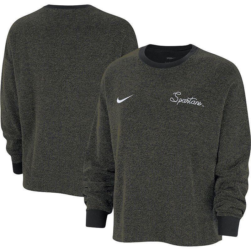 Women's Nike Black Georgia Bulldogs Yoga Script Pullover Sweatshirt,  Product Image