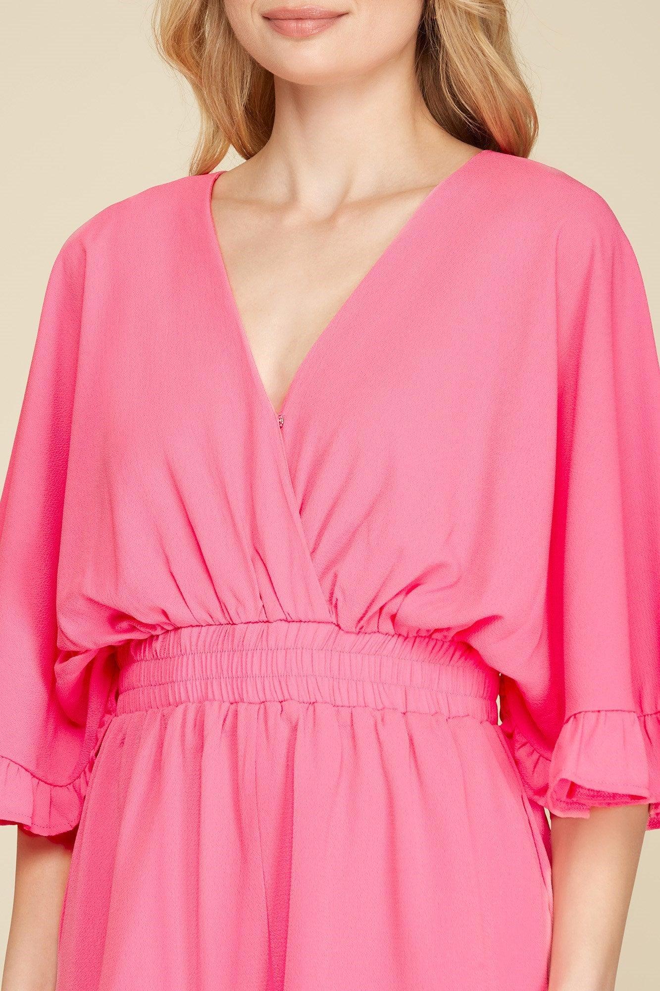Ruffled Dolman-Sleeve Romper Product Image