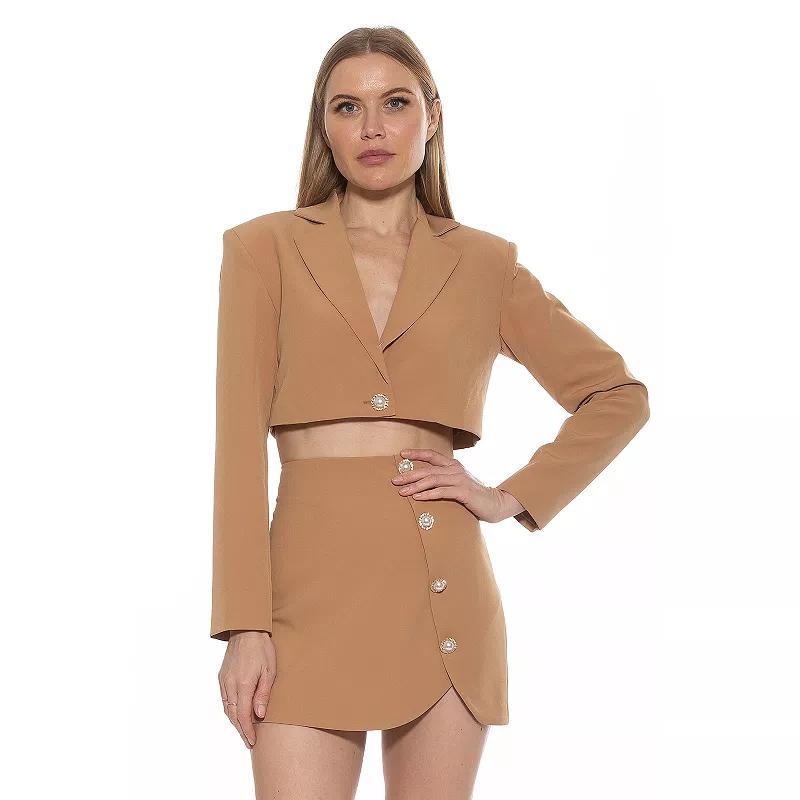 Womens ALEXIA ADMOR Jane Cropped Long Sleeve Jacket Product Image