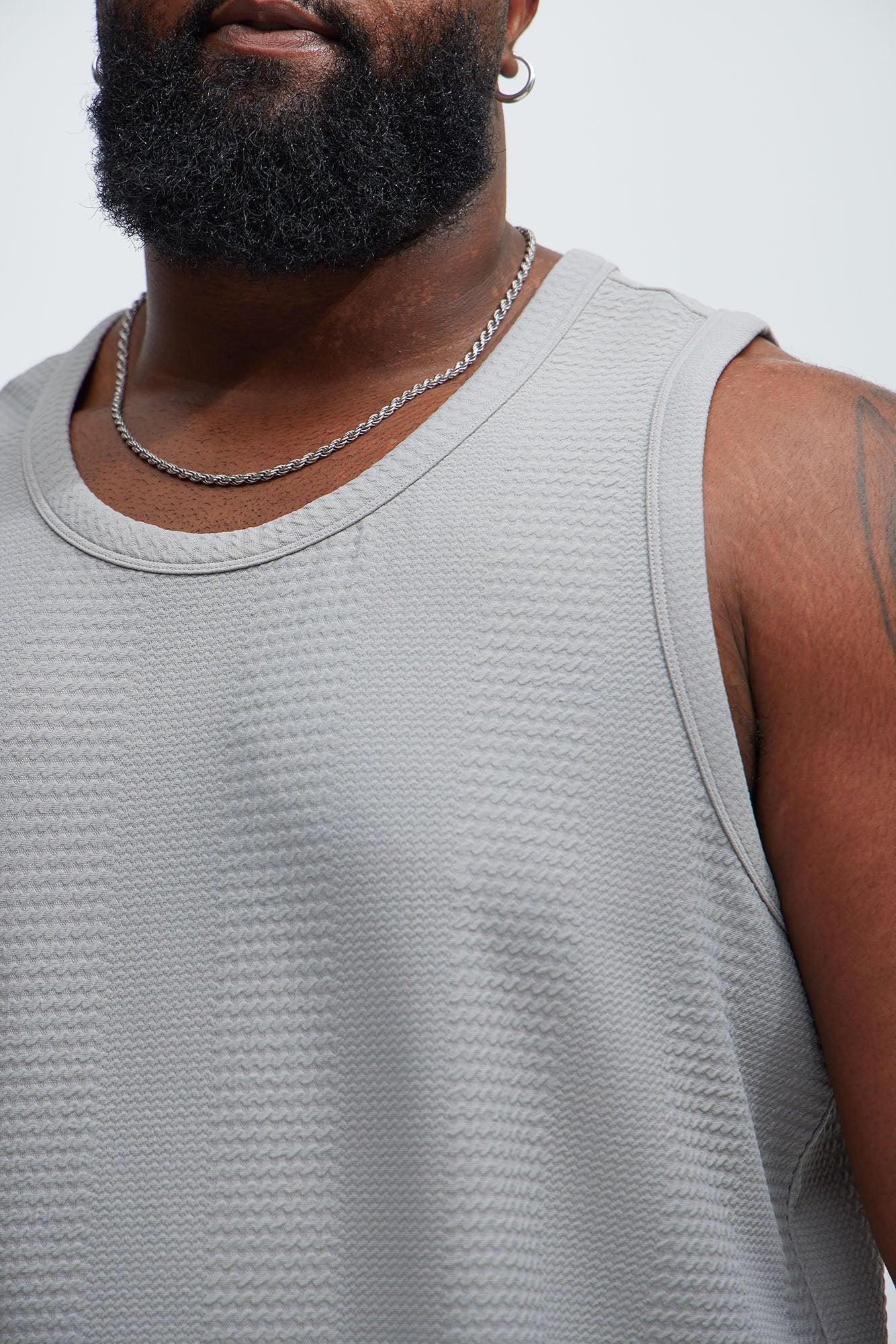 Angelo Textured Tank - Grey Product Image