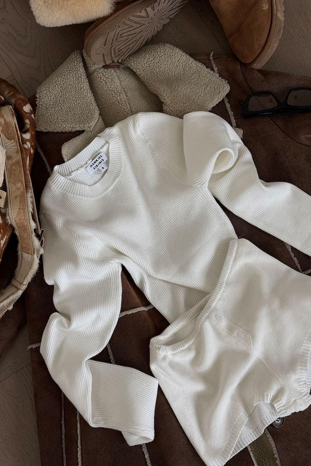 Riley Knit Sweater - White Product Image