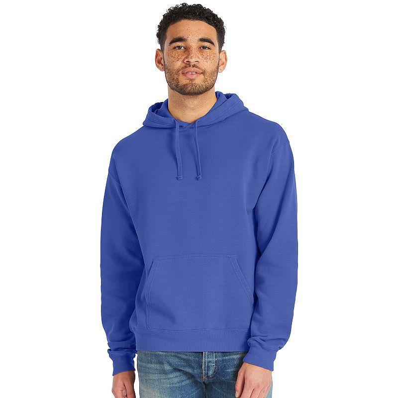 Hanes Mens Garment Dyed Fleece Hoodie Concrete Gray 2XL Product Image