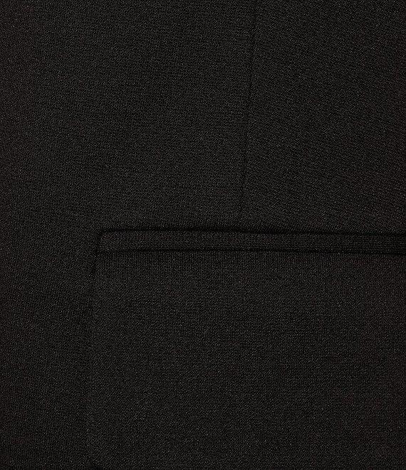 MICHAEL Michael Kors Ponte Knit Notch Lapel Long Sleeve Flap Pocket Button Front Coordinating Blazer Product Image