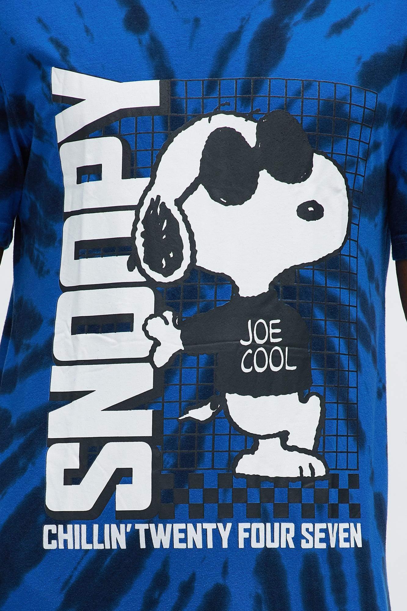Snoopy Joe Cool Tie Dye Short Sleeve Tee - Blue Male Product Image