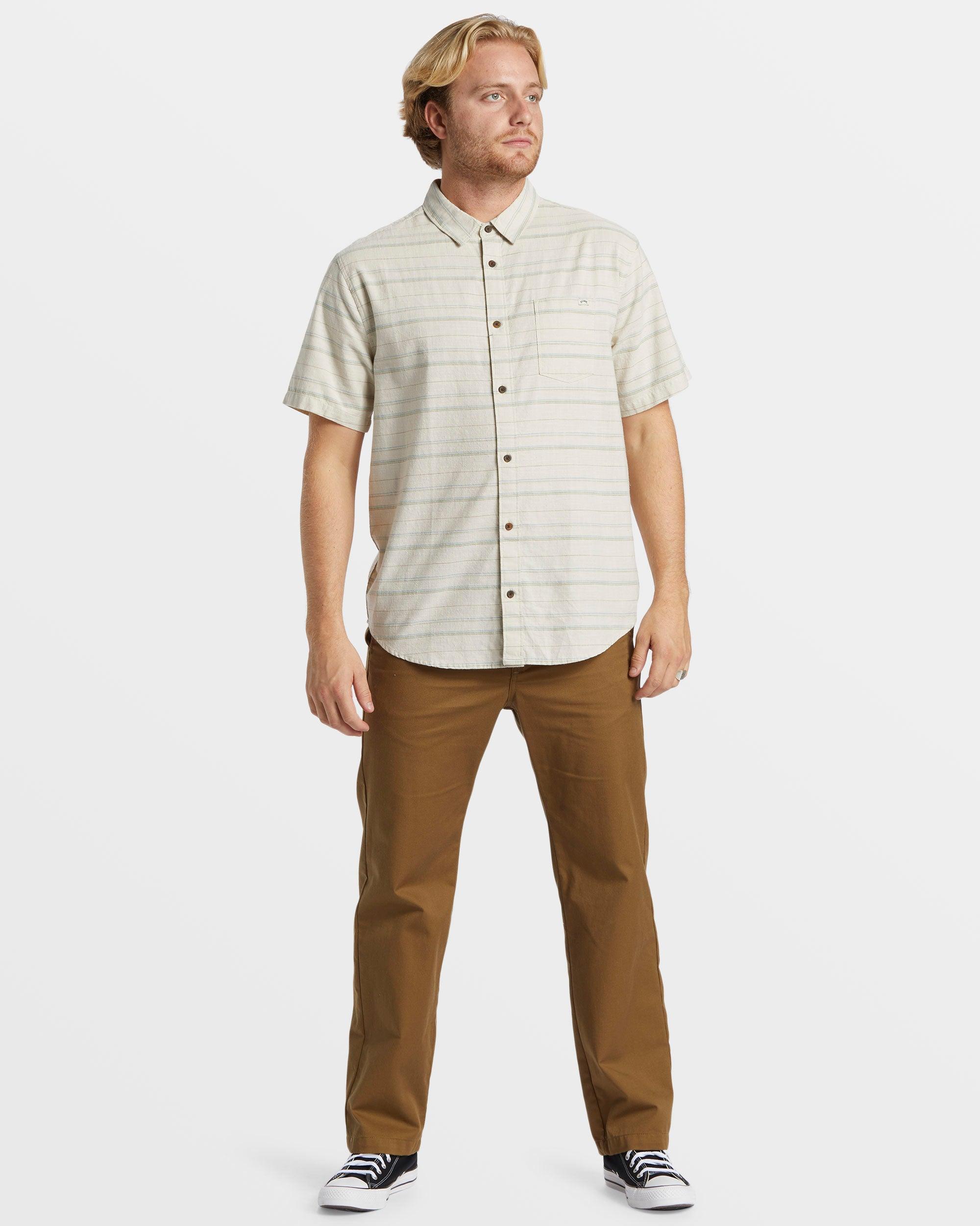 All Day Stripe Short Sleeve Shirt - Sage Male Product Image