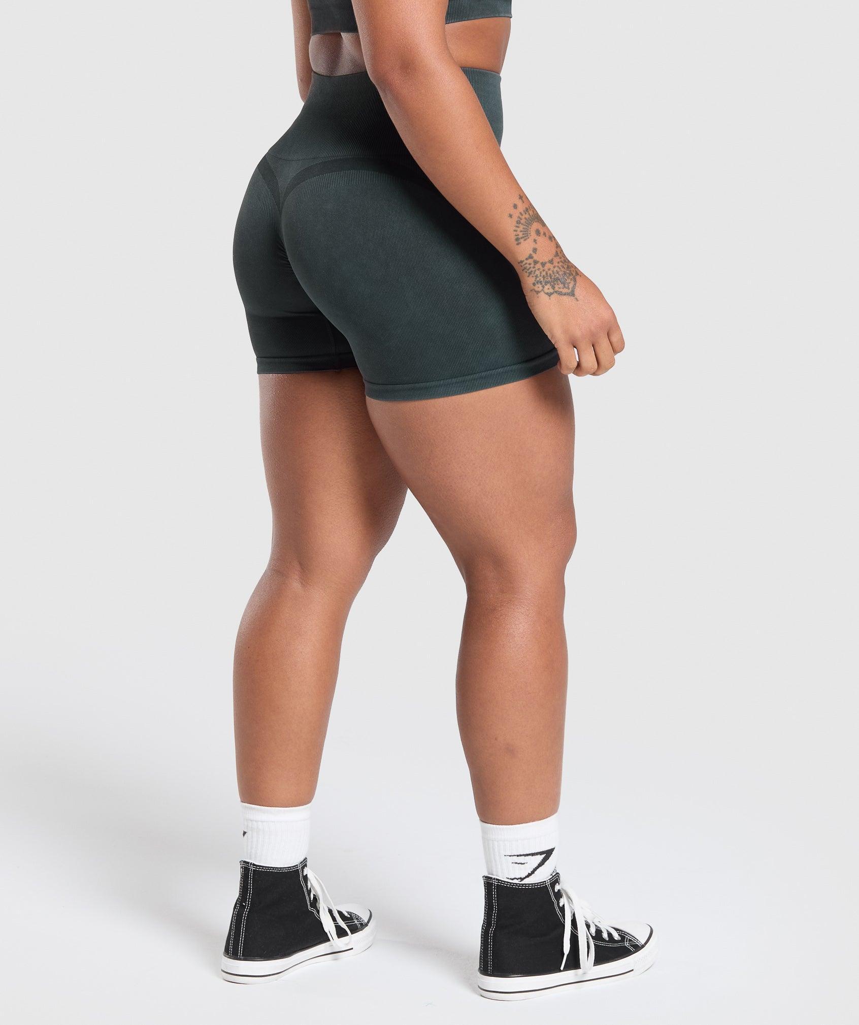 Gymshark Gains Seamless Washed Shorts - Black Female Product Image