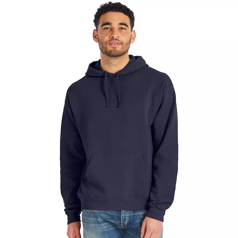 Hanes Mens Garment Dyed Fleece Hoodie Concrete Gray 2XL Product Image