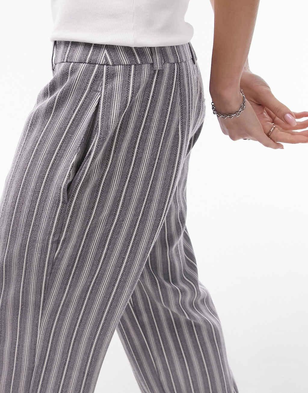 Topshop stripe low slung pants in multi Product Image