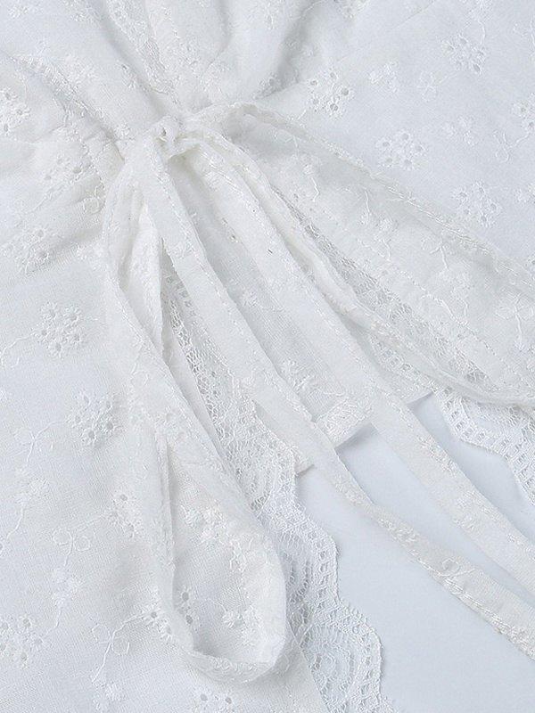 Lace Trim Backless Strappy Tie Corset Top Product Image