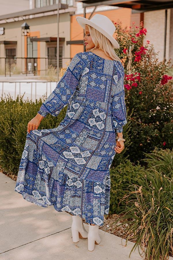 Orchard Oasis Paisley Maxi Dress in Blue Product Image