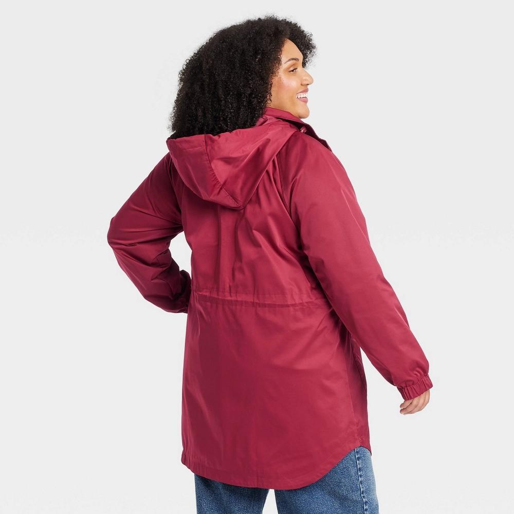 Womens Rain Jacket - Ava & Viv Burgundy 1X Product Image