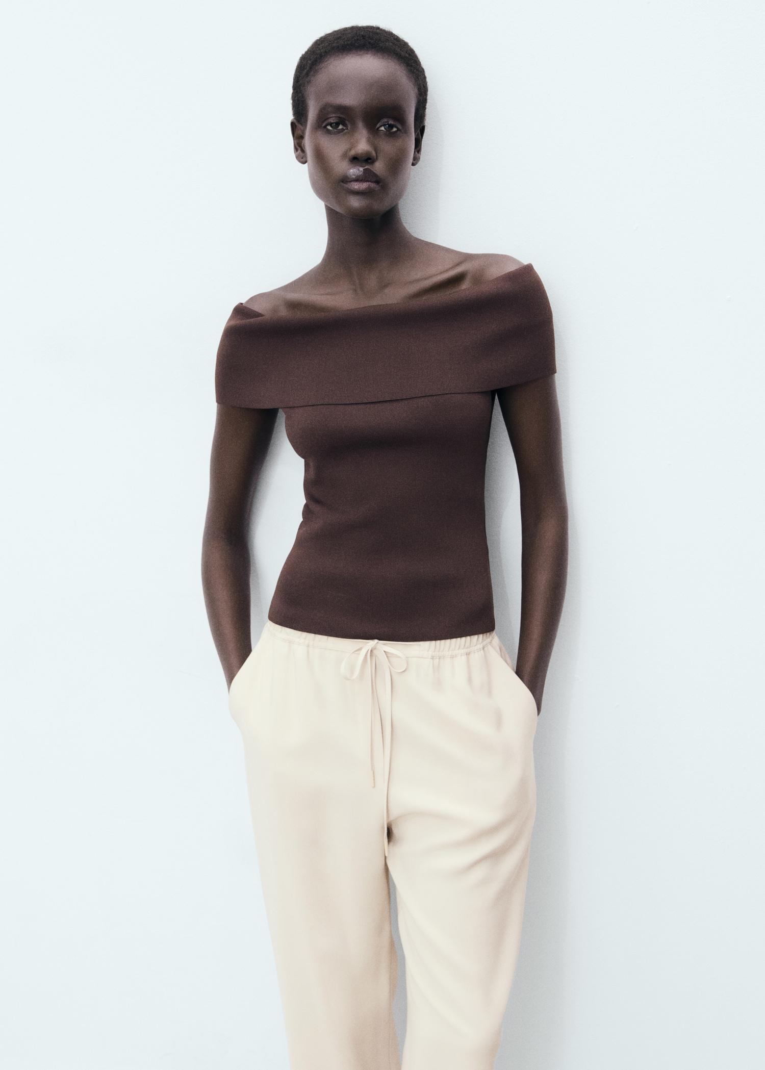 Drawstring flowy pants - Women | MANGO USA Product Image