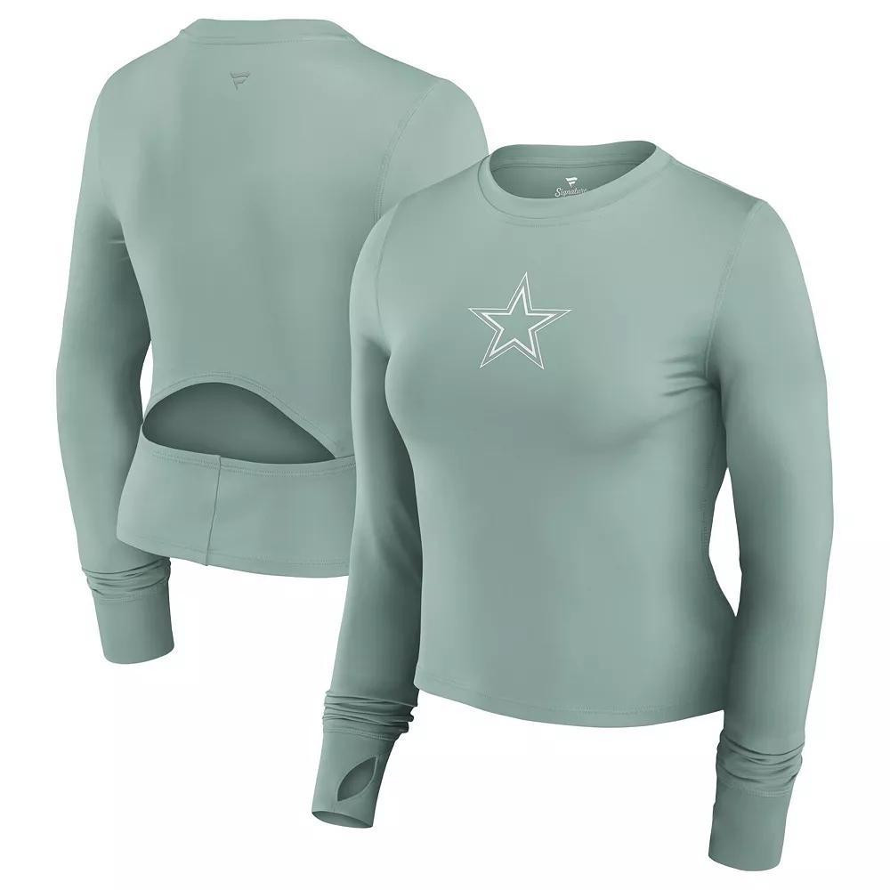 Womens Fanatics Signature Dallas Cowboys Studio Fitted Long Sleeve Gym Top Product Image