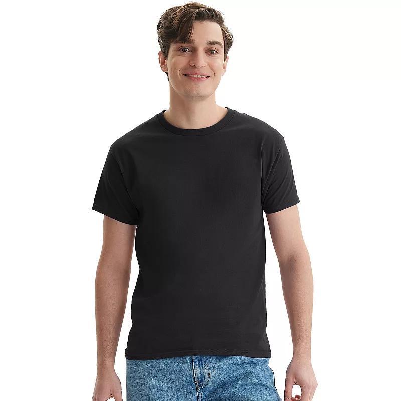 Men's Hanes® Essentials 6-Pack Cotton T-Shirt, Size: Medium, Black Product Image