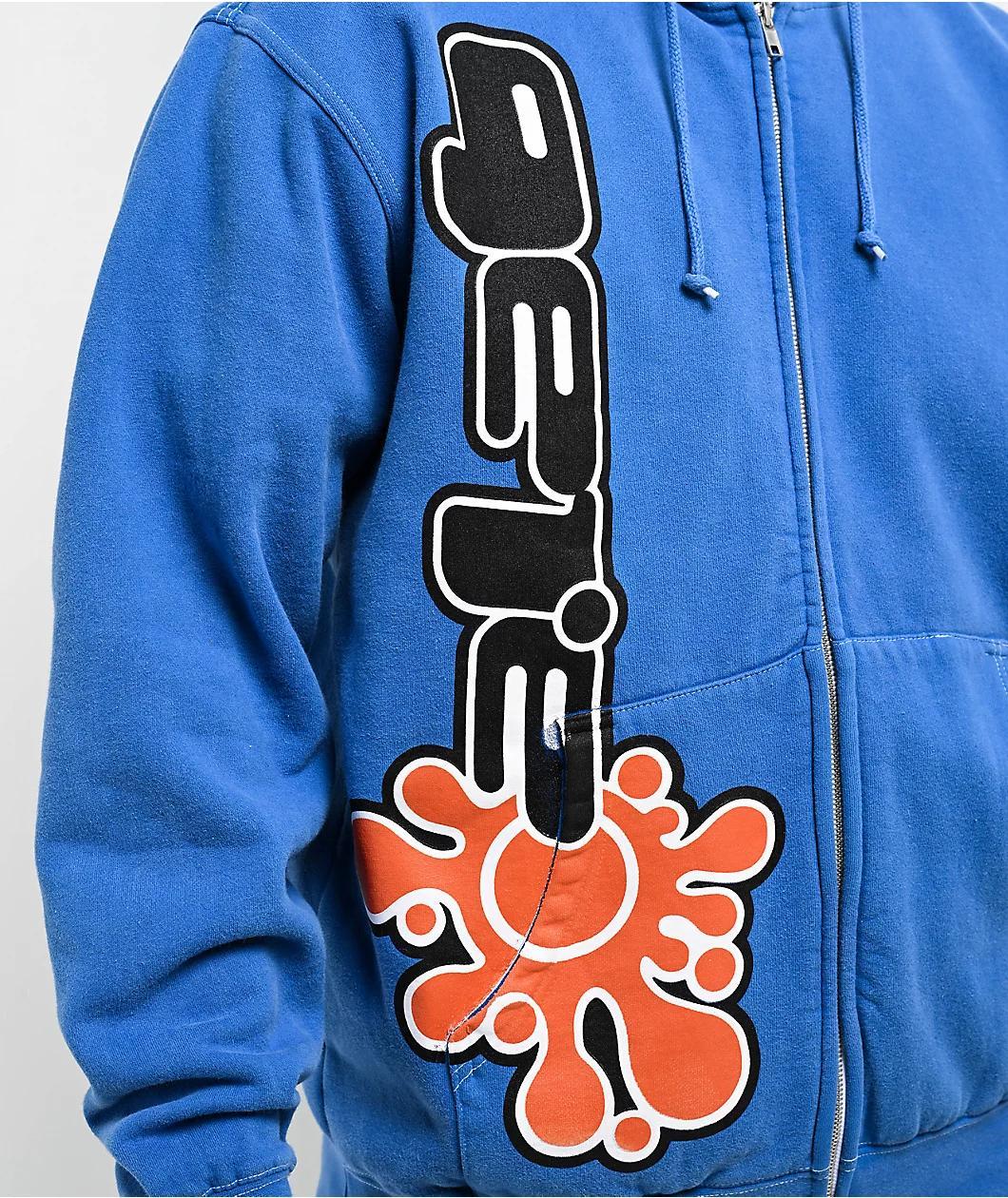 A.LAB Y2K Varsity Blue Zip Hoodie Product Image